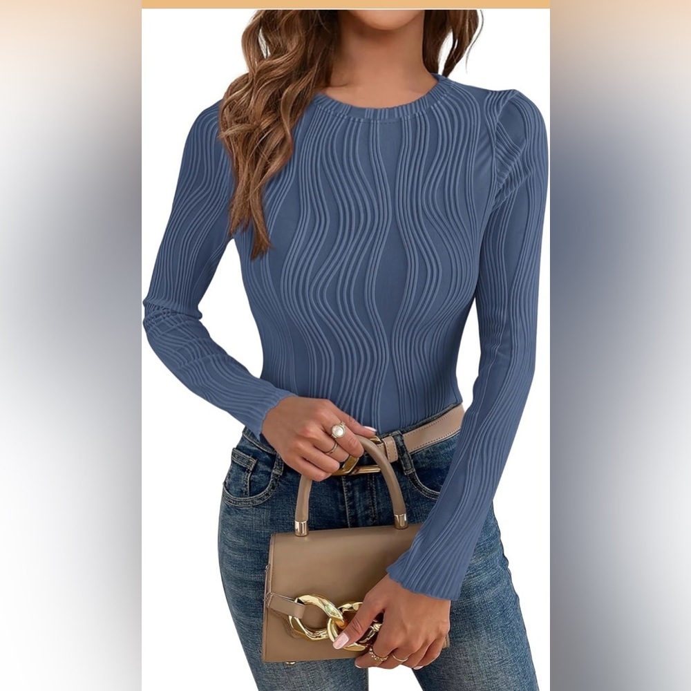 🆕Fashion Long Sleeve Crewneck Blouse